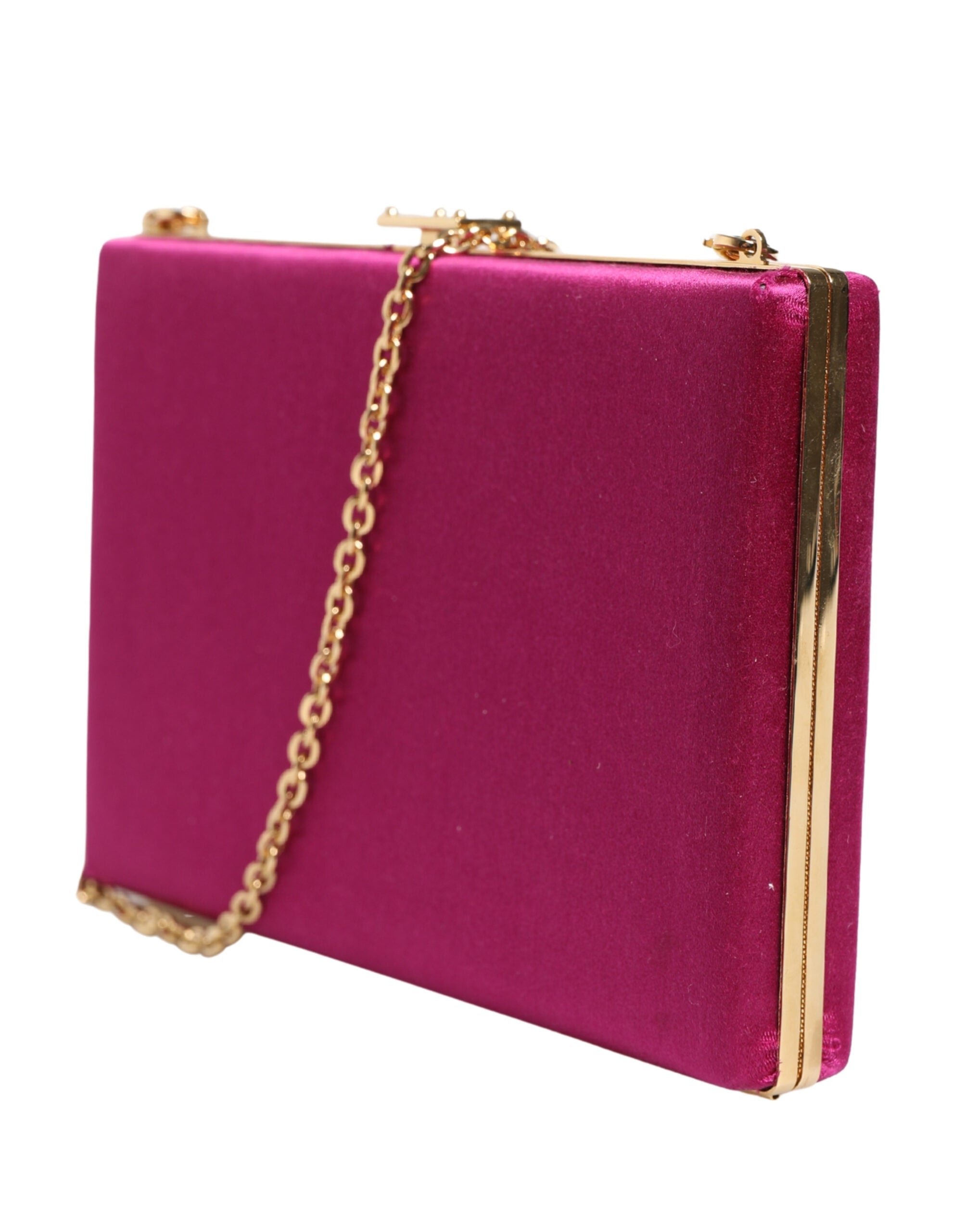 Clutch Dolce & Gabbana – Minimalismo "Satin Box" em Magenta