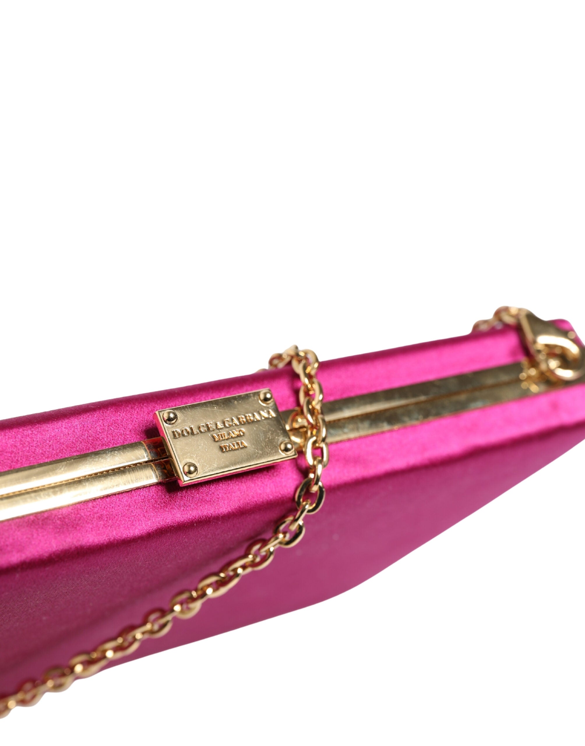 Clutch Dolce & Gabbana – Minimalismo "Satin Box" em Magenta