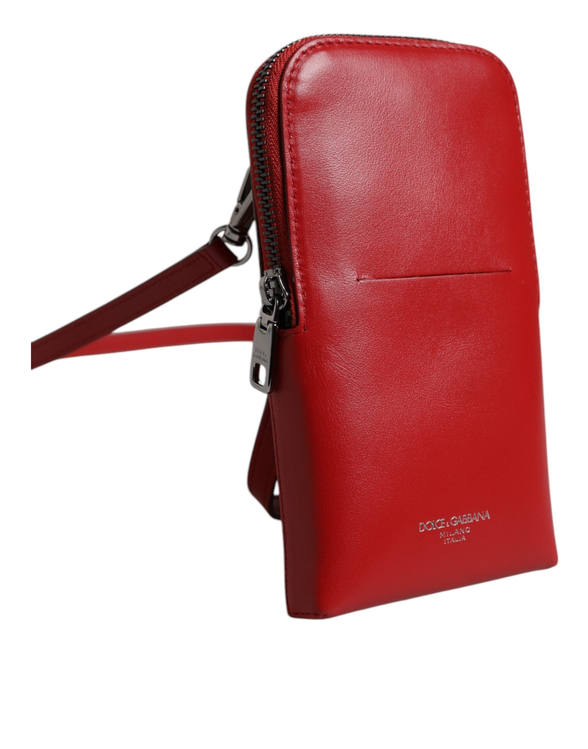 Bolsa de Ombro para Telemóvel Dolce & Gabbana – Elegância Minimalista em Vermelho