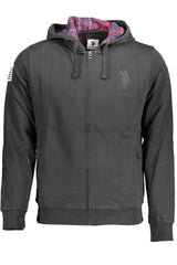 Hoodie U.S. POLO ASSN. Preta – Sweatshirt Masculina com Fecho, Capuz e Interior Contrastante