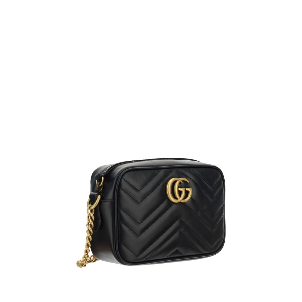 Mala de Ombro Gucci – Marmont Camera Bag em Pele Preta