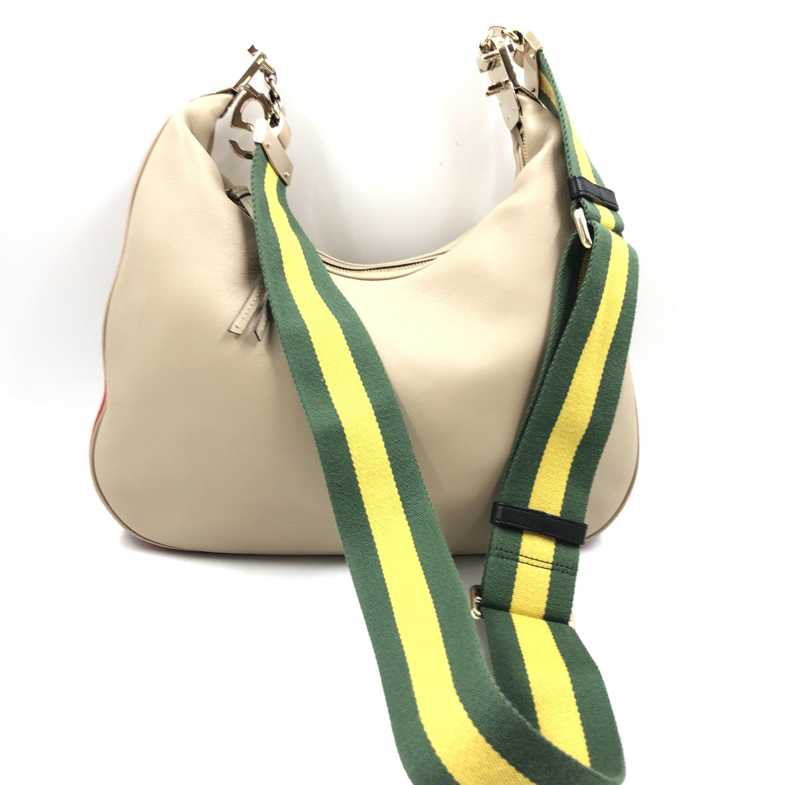 Mala de Ombro Gucci – Atticus em Pele Bege