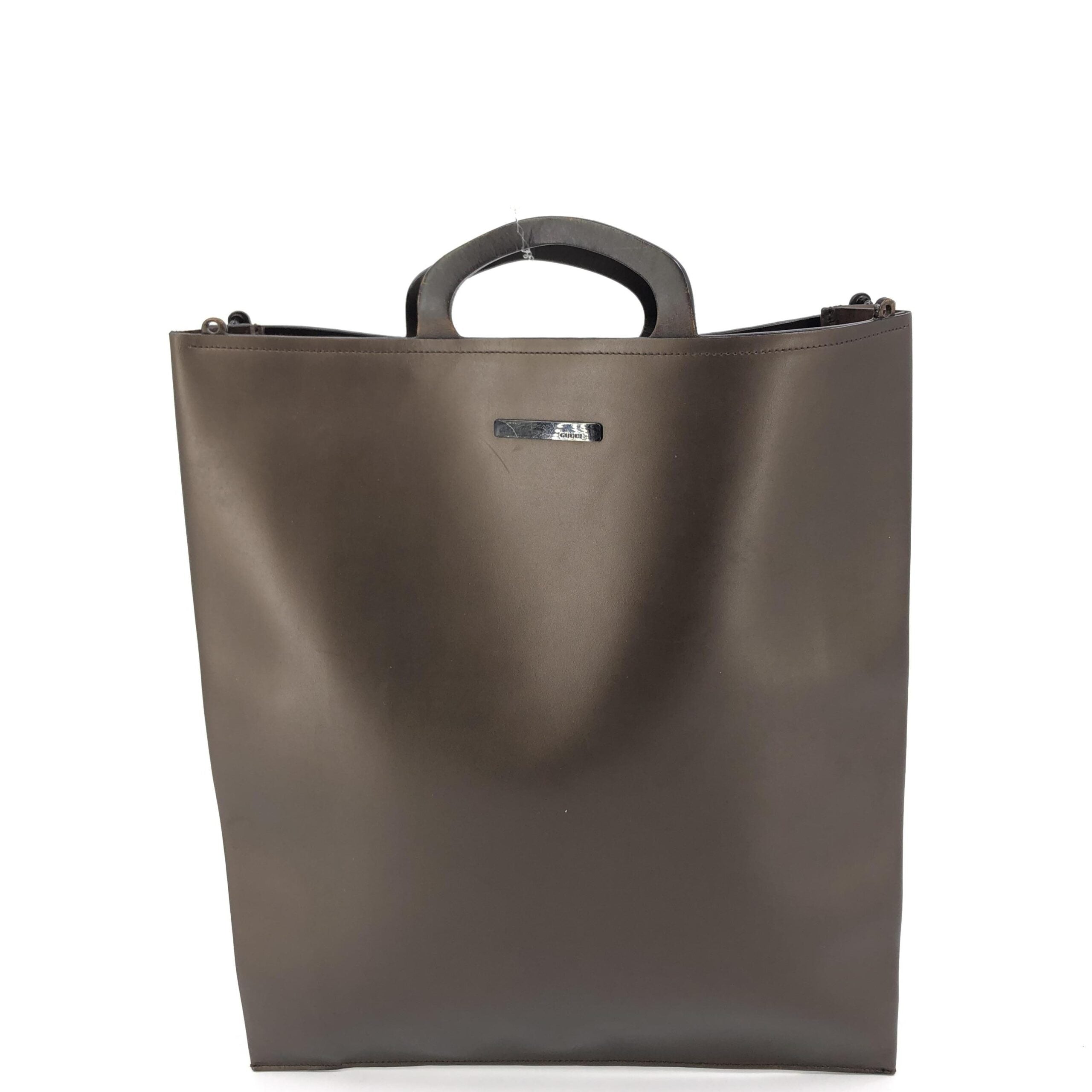 Mala Tote Gucci – Vertical em Pele Castanha