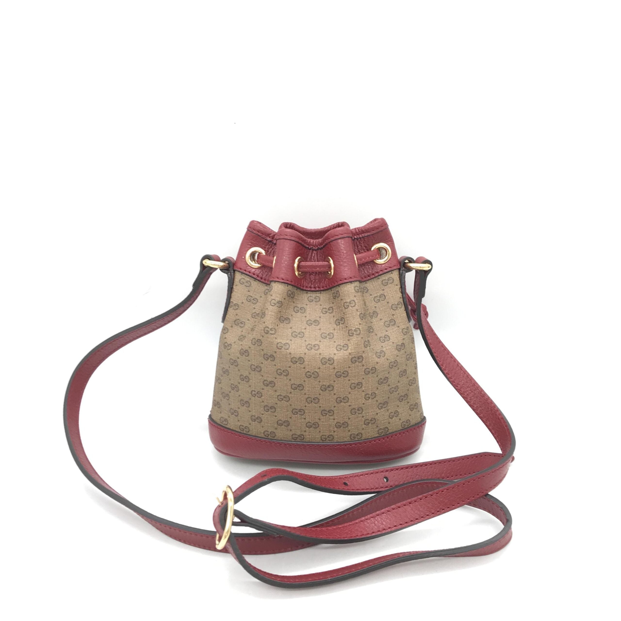 Mala de Balde Gucci – Ophidia Small Bucket Bag com Pele Vermelha