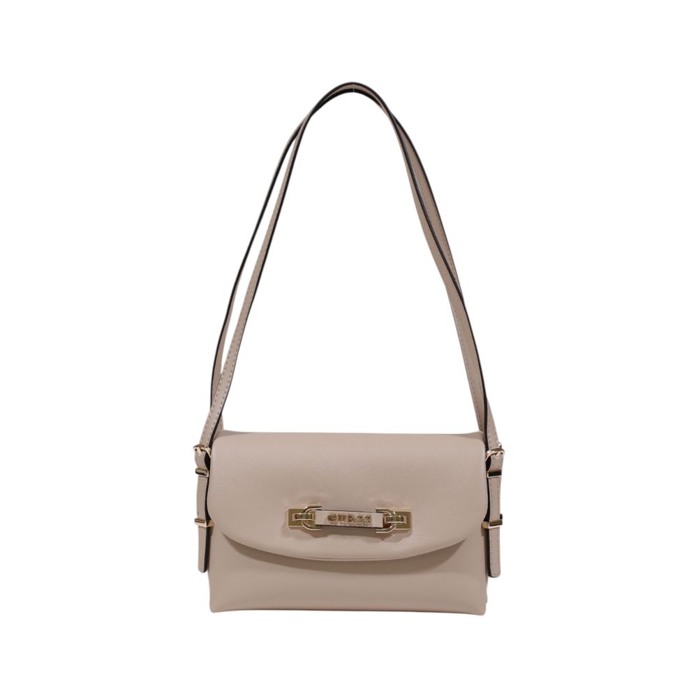 Mala de Ombro Guess – Silvana Flap Bag em Nude/Taupe