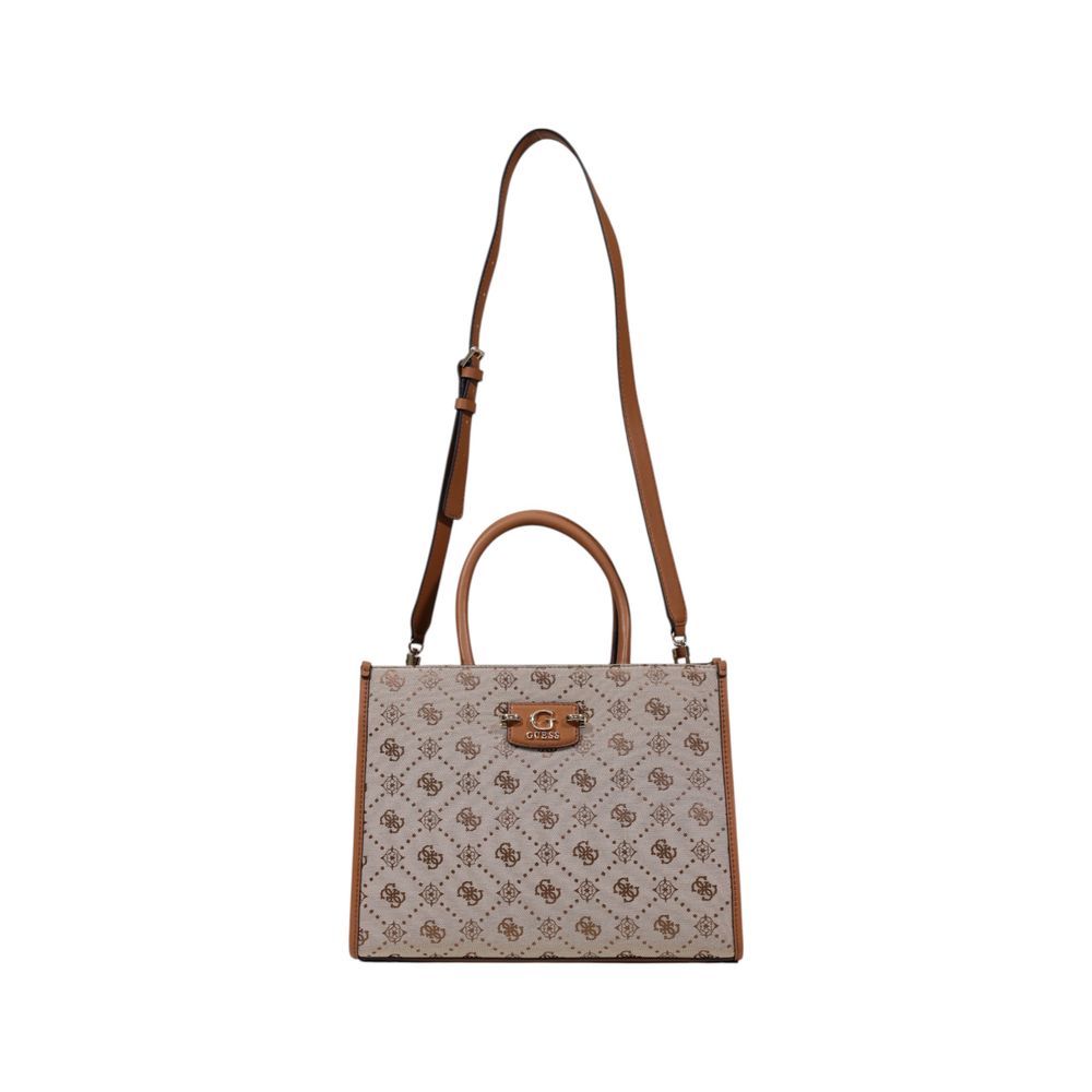 Mala Tote Guess – Silvana 4G Logo em Bege e Castanho