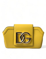 Mala Clutch Dolce & Gabbana – Elegância Escultural em Amarelo Girassol