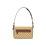 Mala de Ombro Guess – Izzy Stripe Flap Bag em Bege e Camel