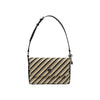 Mala de Ombro Guess – Izzy Stripe Flap Bag em Preto e Bege