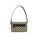 Mala de Ombro Guess – Izzy Stripe Flap Bag em Preto e Bege