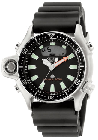 CITIZEN AQUALAND - Relógio Masculino Multifuncional em Aço Inoxidável