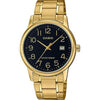 CASIO COLLECTION Mod LADY DATE - Ouro e Preto para Mulheres