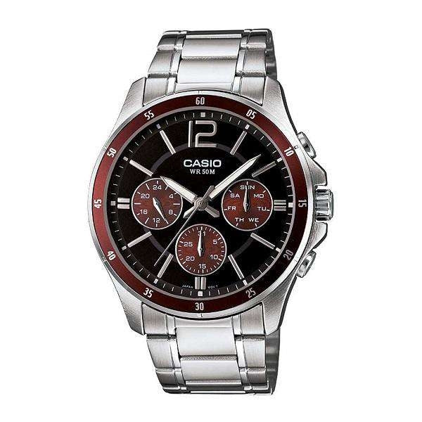 CASIO Collection - Relógio Multifunction Calendar Preto e Bordeaux