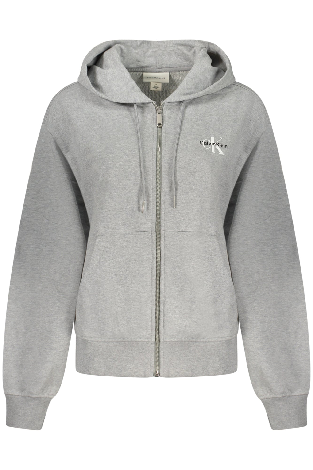 Hoodie Calvin Klein (Cinzento Claro) – Sweatshirt com Capuz e Fecho Zip
