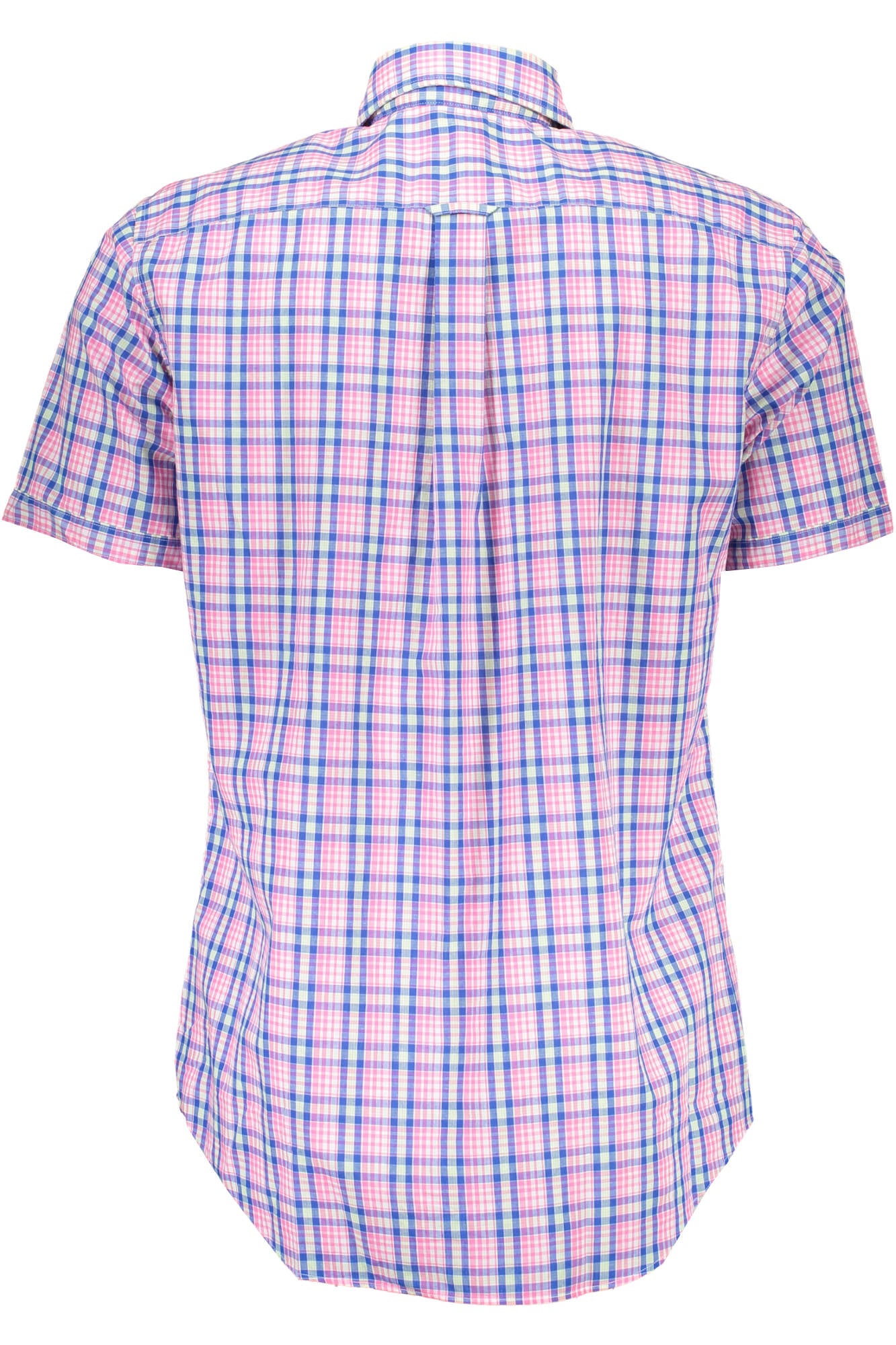 Camisa GANT (Rosa e Azul) – Camisa de Manga Curta com Padrão Xadrez