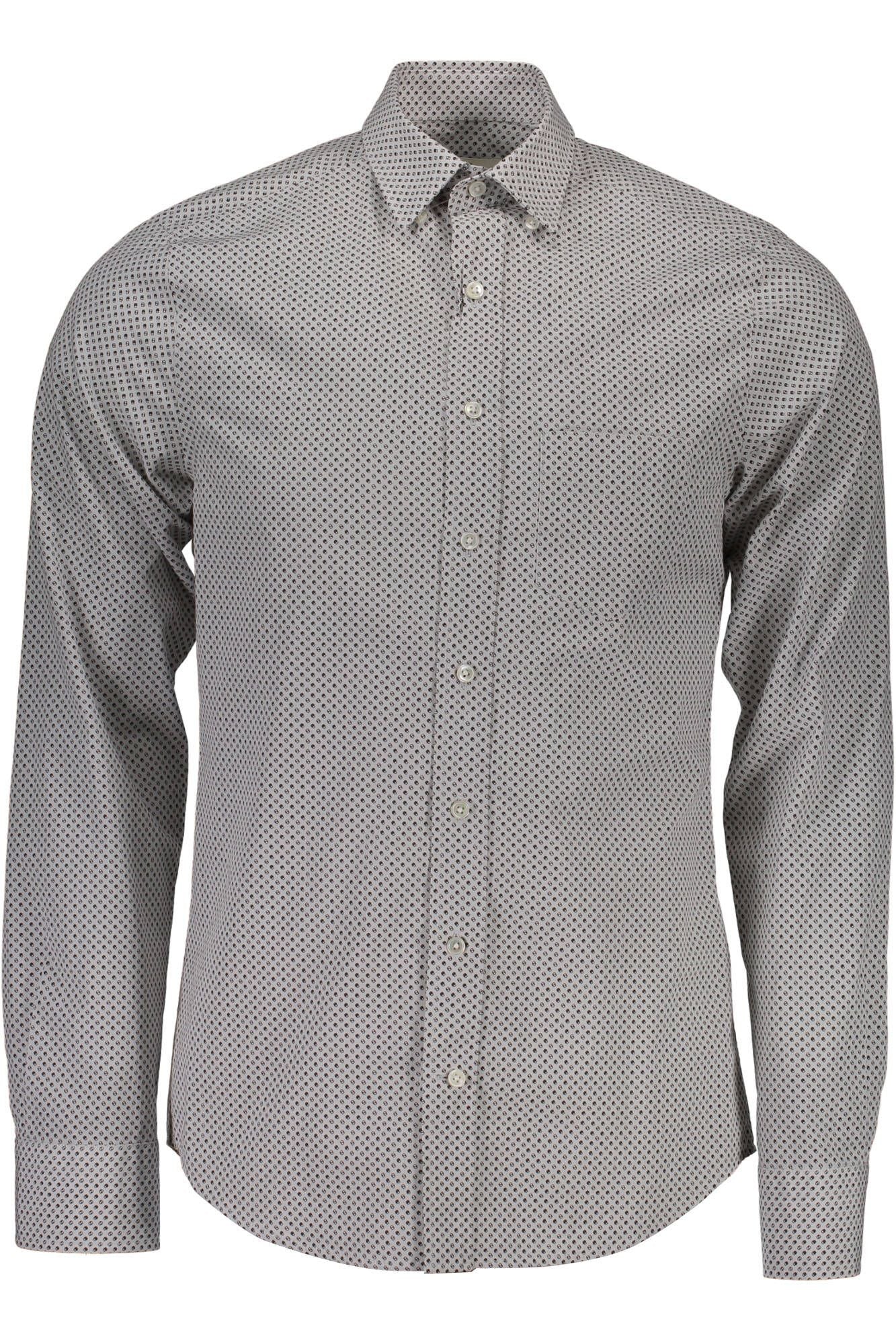 Camisa GANT (Cinzento) – Camisa Masculina de Manga Comprida com Padrão Discreto