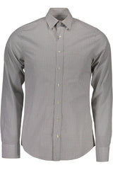 Camisa GANT (Cinzento) – Camisa Masculina de Manga Comprida com Padrão Discreto