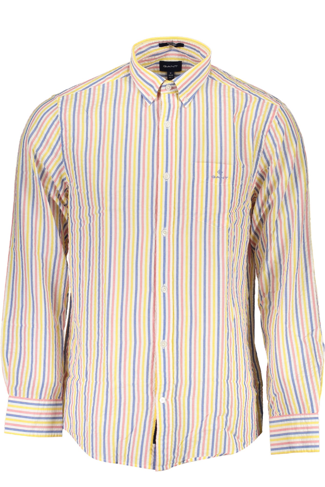Camisa GANT (Amarelo, Azul e Branco) – Camisa de Manga Comprida às Riscas Verticais