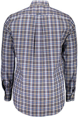Camisa GANT aos Quadrados (Azul e Castanho) – Camisa Masculina Clássica