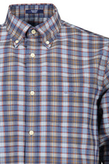 Camisa GANT aos Quadrados (Azul e Castanho) – Camisa Masculina Clássica