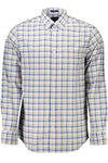 Camisa GANT (Azul e Amarelo) – Camisa Masculina de Manga Comprida com Padrão Xadrez