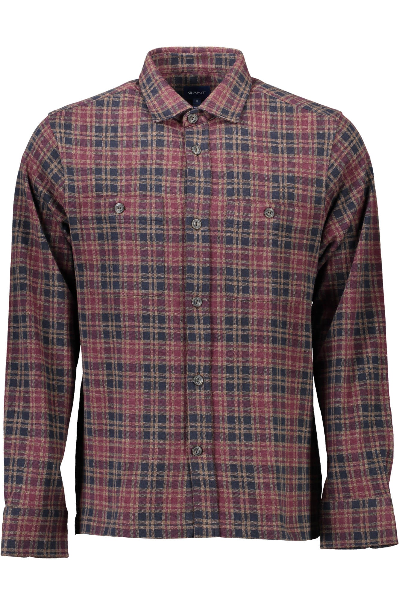 Camisa GANT (Vermelho e Cinzento) – Camisa Masculina de Manga Comprida aos Quadrados