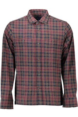 Camisa GANT (Vermelho e Cinzento) – Camisa Masculina de Manga Comprida aos Quadrados