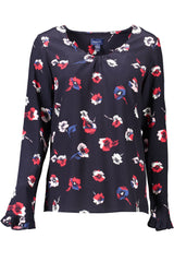 Blusa GANT (Azul Escuro) – Blusa Feminina com Estampado Floral e Manga Comprida