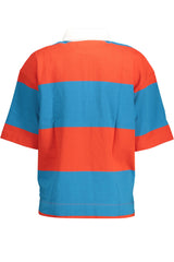 Polo GANT (Azul e Laranja) – Polo de Manga Curta às Riscas com Gola Branca