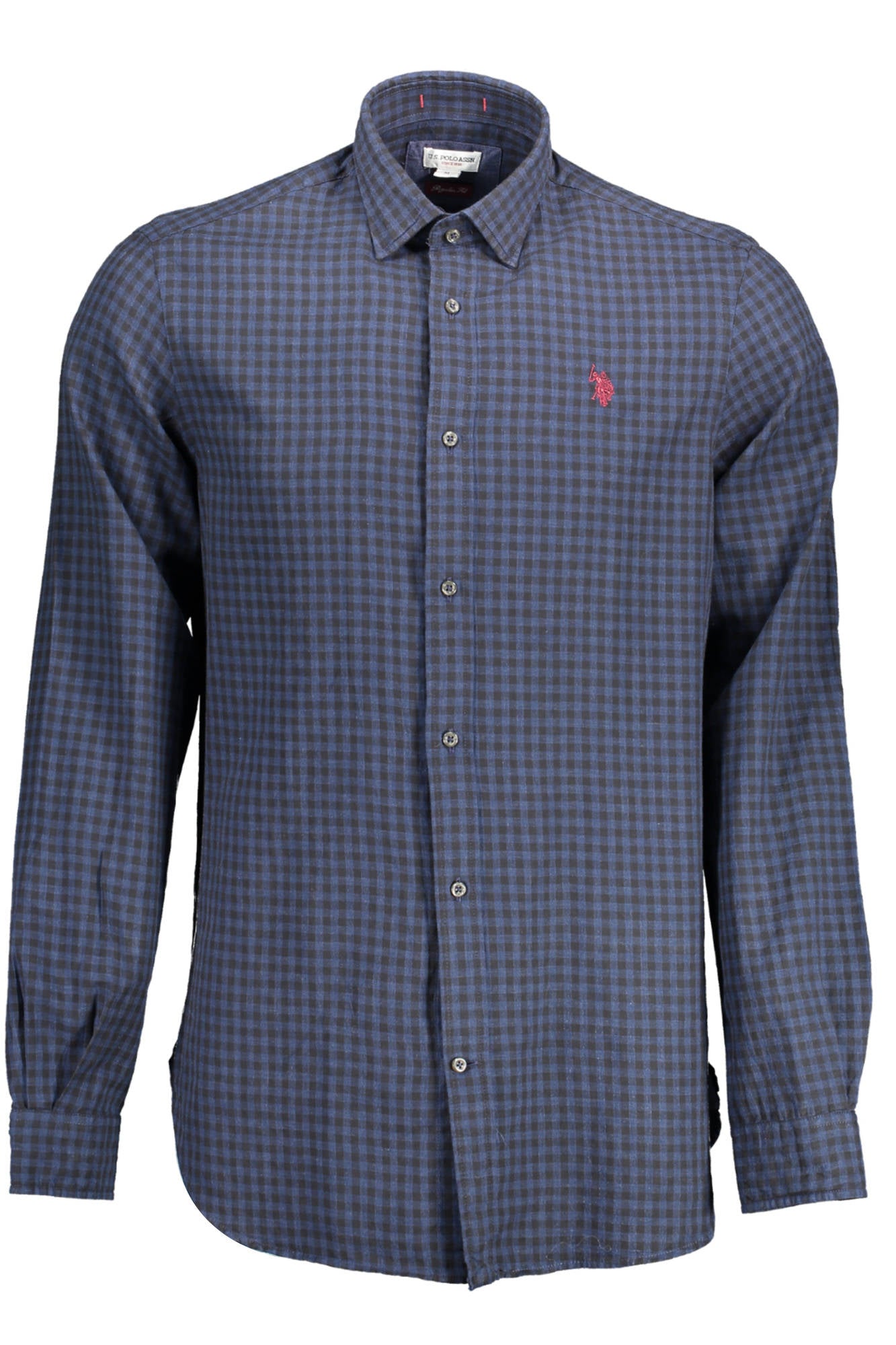 Camisa U.S. POLO ASSN. Azul Escuro – Camisa Masculina Padrão Micro-Xadrez