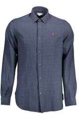 Camisa U.S. POLO ASSN. Azul Escuro – Camisa Masculina Padrão Micro-Xadrez