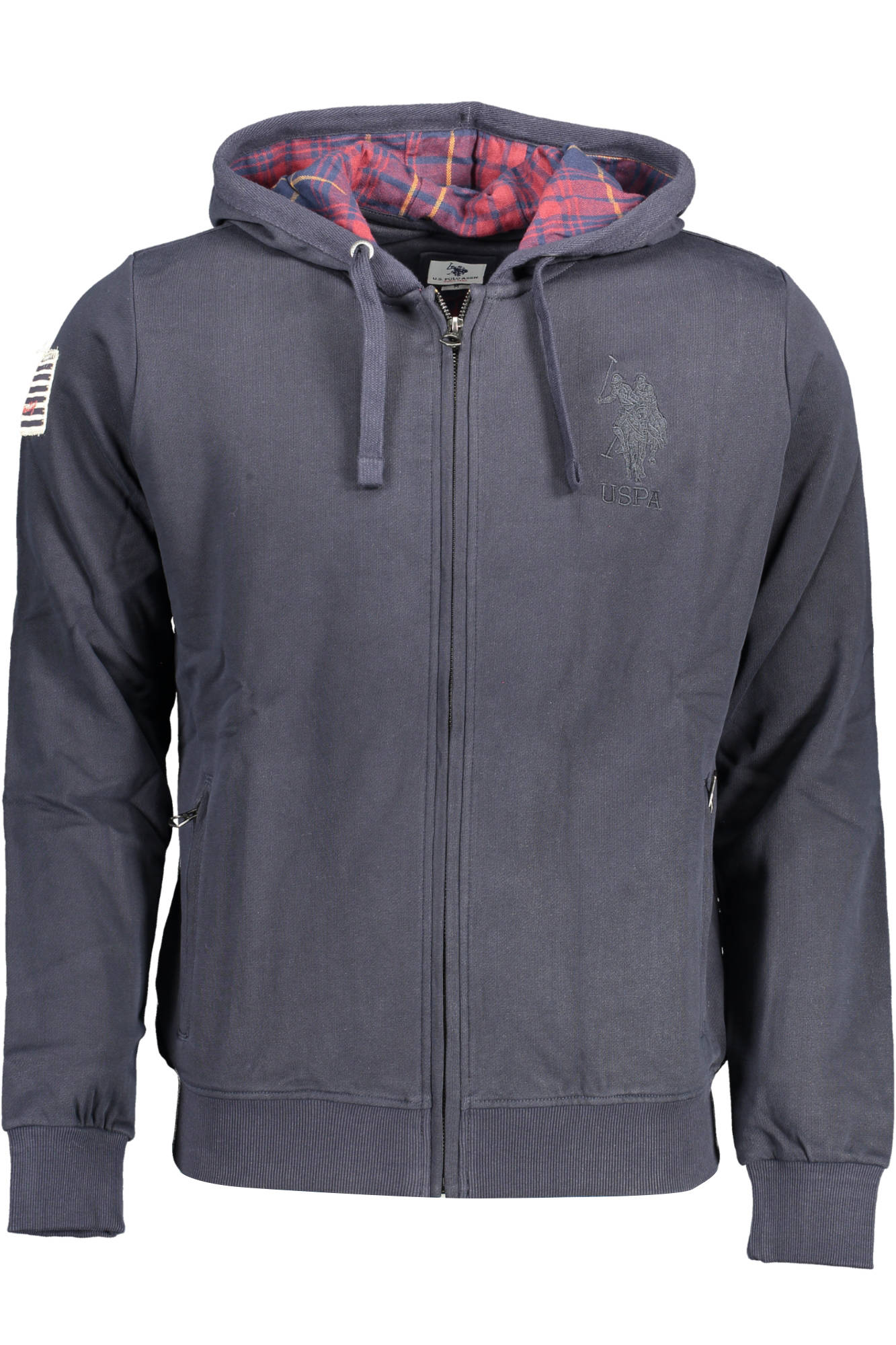 Hoodie U.S. POLO ASSN. Azul Escuro – Sweatshirt Masculina com Fecho e Interior Contrastante