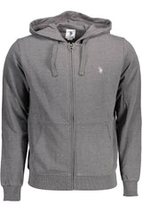 Hoodie U.S. POLO ASSN. Cinza – Sweatshirt Masculina com Fecho e Capuz