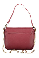 Mala Valentino (Bordeaux) – Bolsa de Ombro com Detalhe “V” e Corrente