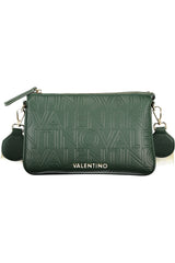 Mala Valentino (Verde Escuro) – Bolsa Compacta com Fecho Zip e Padrão Monograma