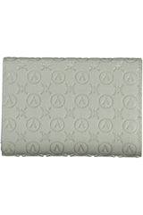 Carteira Valentino (Cinzento Claro) – Carteira Elegante com Padrão Monograma em Relevo